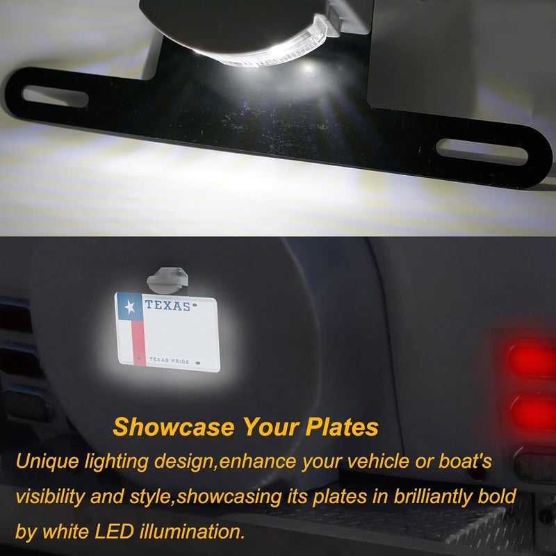 DUTUO LED License Plate Light for Trailer RV Trucks UTV ATV Lorry Boat Number Plate Lamp Trailer Light Waterproof License Tag Lights [+Bracket Mount] - Image 2
